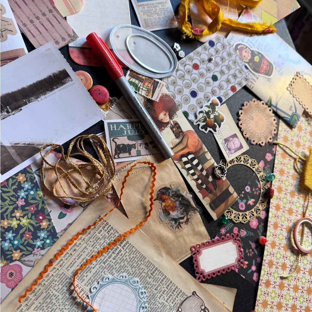 Junk journal supplies giving Boho, farmer market at sunset vibes, 80+ pieces! - Picture 4 of 5